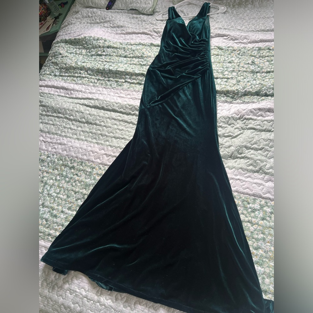 Vintage velvet green formal gown